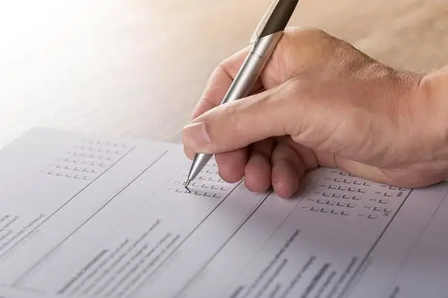 Tilstandsrapport afkrydsningsskema